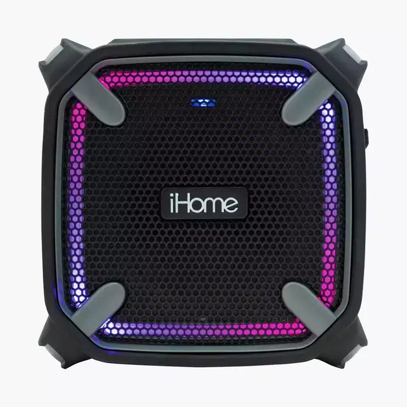 iHome Waterproof Bluetooth Speaker with Color Changing Lights - Black (iBT371BGC)