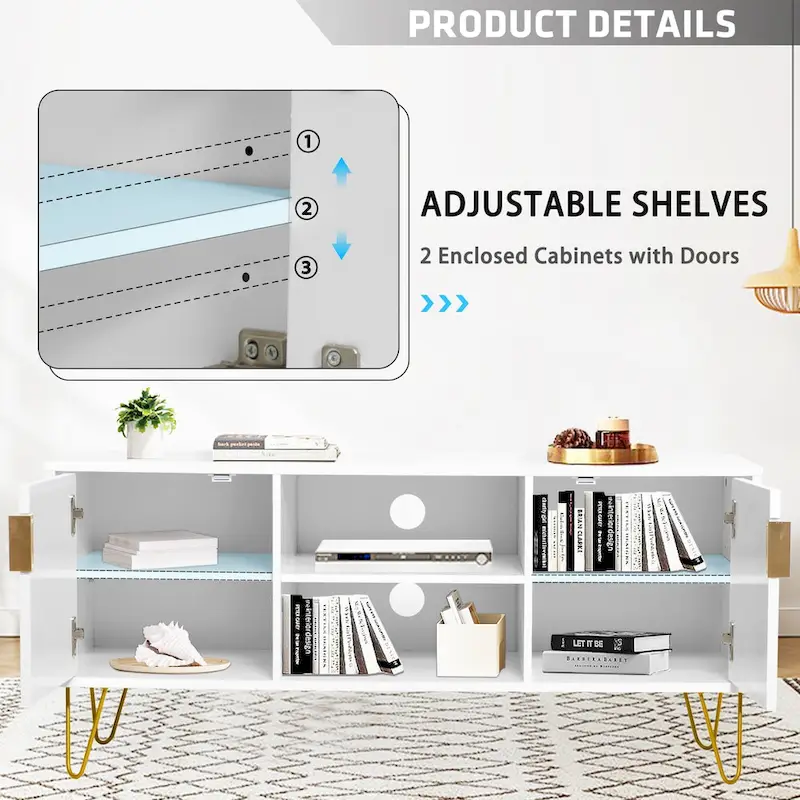 TV Stand TV Console Table Cabinet Wood Entertainment Center