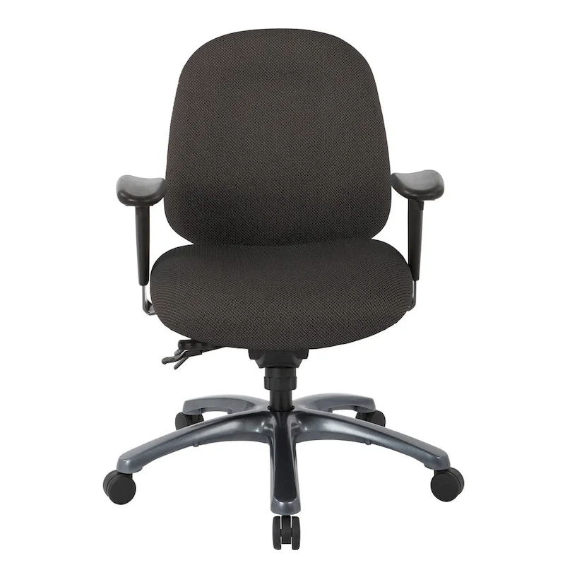 Multi-Function Mid-Office Chair with Seat Slider and Titanium Finish Base