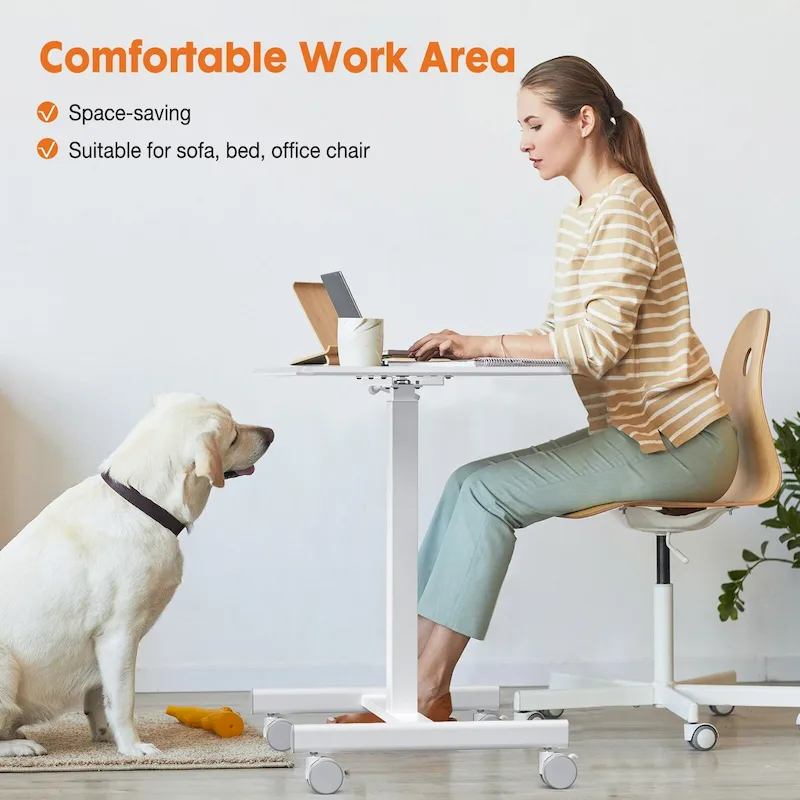 White / Black / Rustic Brown Height-Adjustable Standing Desk for 1 Person