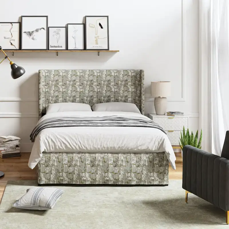 Louise Traditional Washable Slipcover Bed Upholstered Metal by HULALA HOME