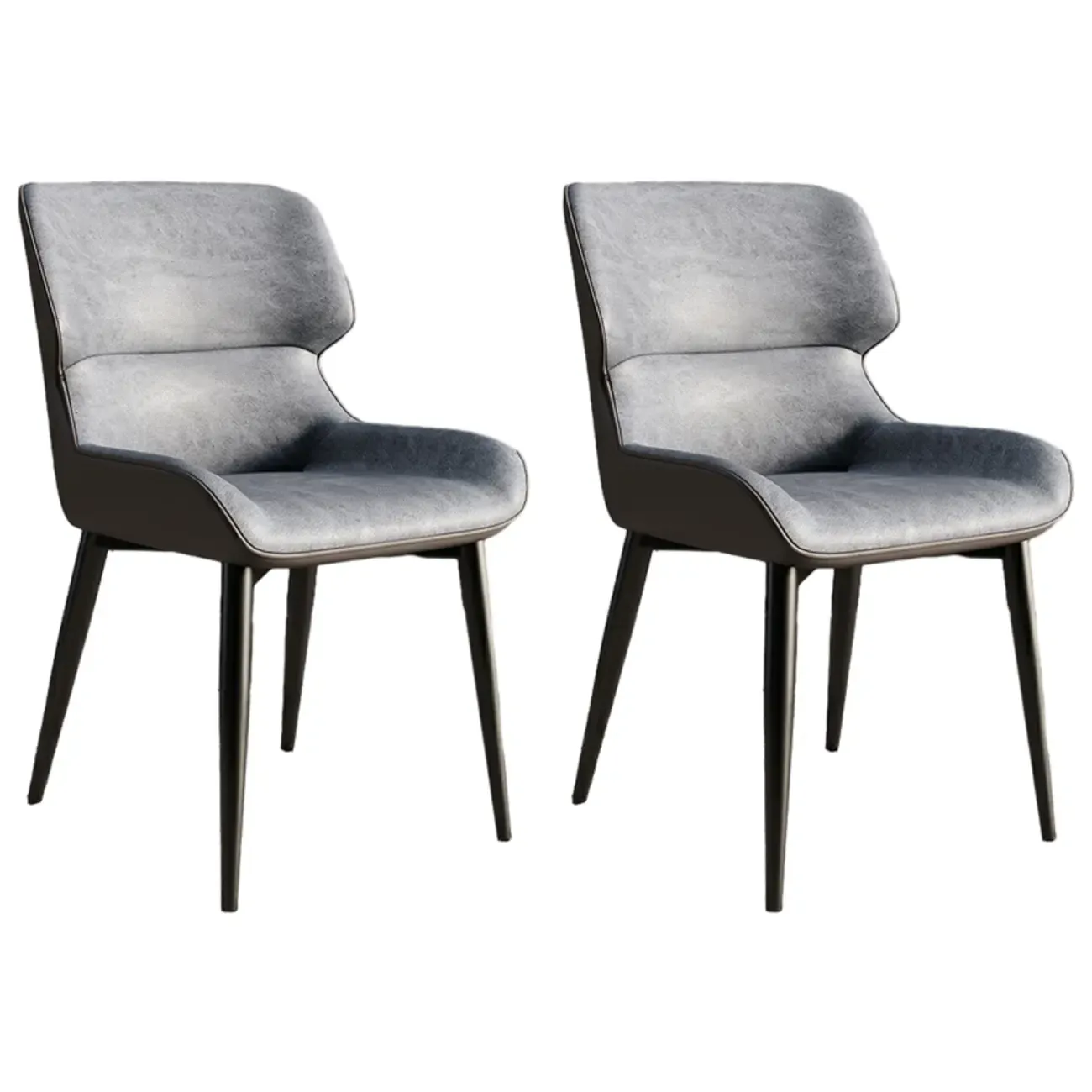 Leather Low Solid Back Armless Dining Side Chair