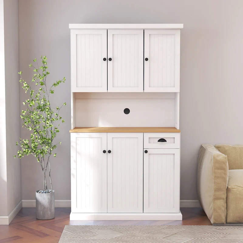 Large Buffet Cabinet with Hutch and Adjustable Shelves