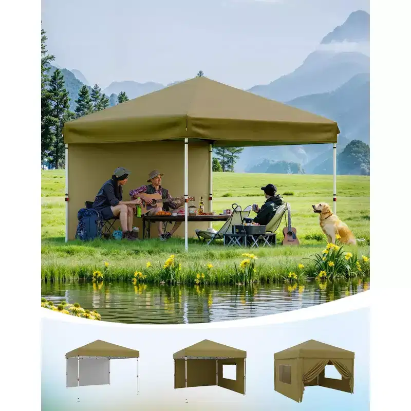 10x10ft Canopy Sidewalls  Waterproof, 99% UV Protection, Durable Outdoor SunWall Panels  Easy Install for Pop-Up Tent