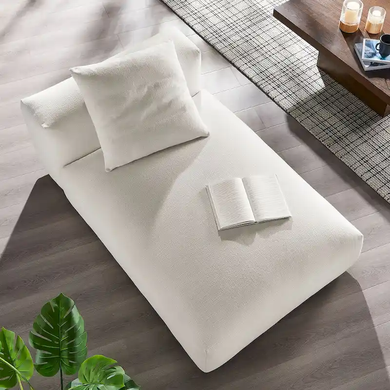 Modular Upholstered Fabric Armless Chaise Lounge