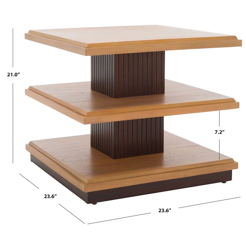 SAFAVIEH Ava 2-Shelf Accent Table - 24  L x 24  D x 21  H - 24Wx24Dx21H