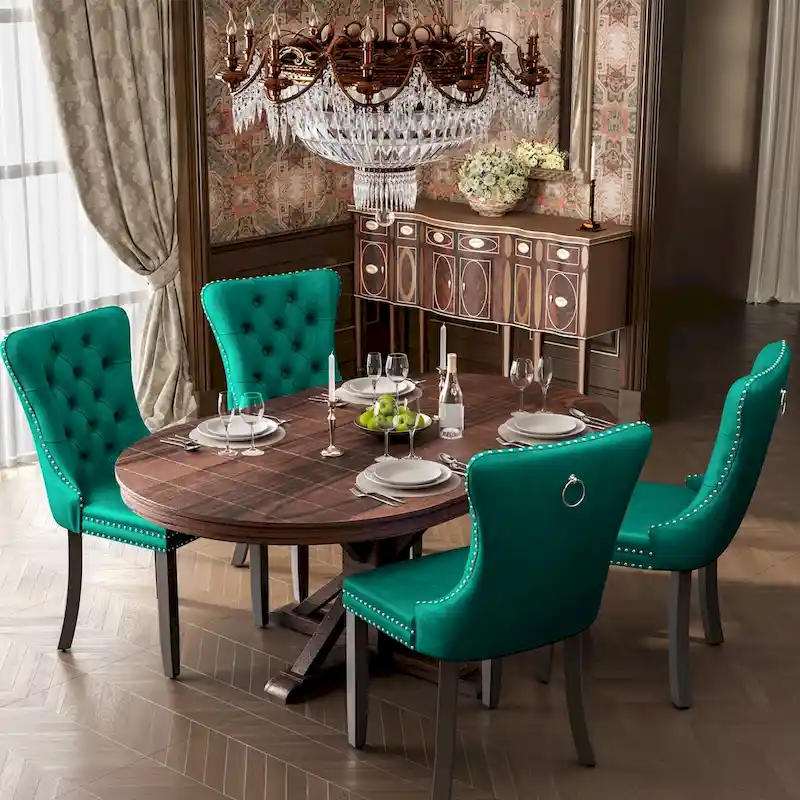 Modern Tufted Velvet Side Dining Chairs (Set of 4)