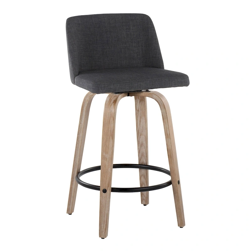 Carson Carrington Vallberga 26  Fixed-Height Counter Stool With Whitewashed Wood Base (Set of 2)