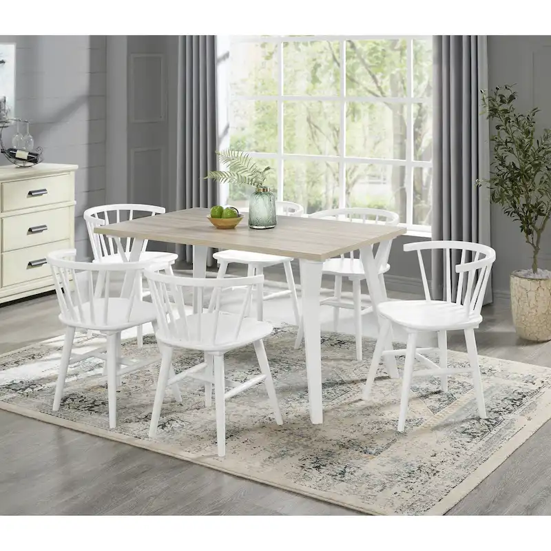 Kitchen Dining Table and Chair Sets Wooden Dining Table and Chair Sets with Windsor Chairs for Kitchen Dining Room