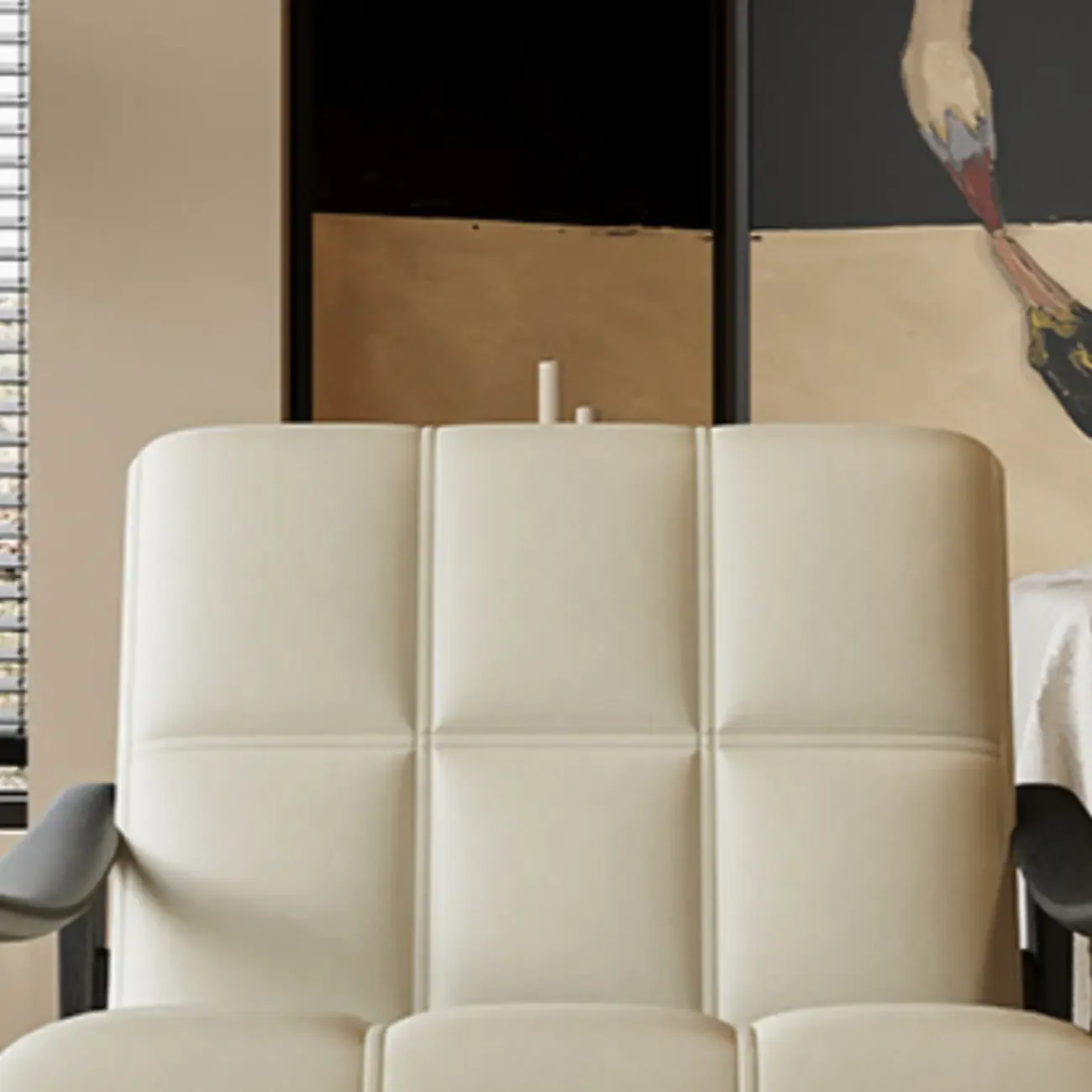 Elegant Genuine/Nappa Leather Mid-Back Accent Chair