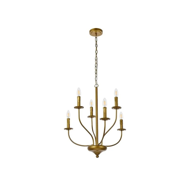 Wylda 6 Light Pendant in black - 24 Inch