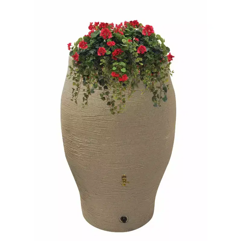 Emsco 60 gallon Stoneware Urn Rain Barrel Sand 24.875"x41.875"