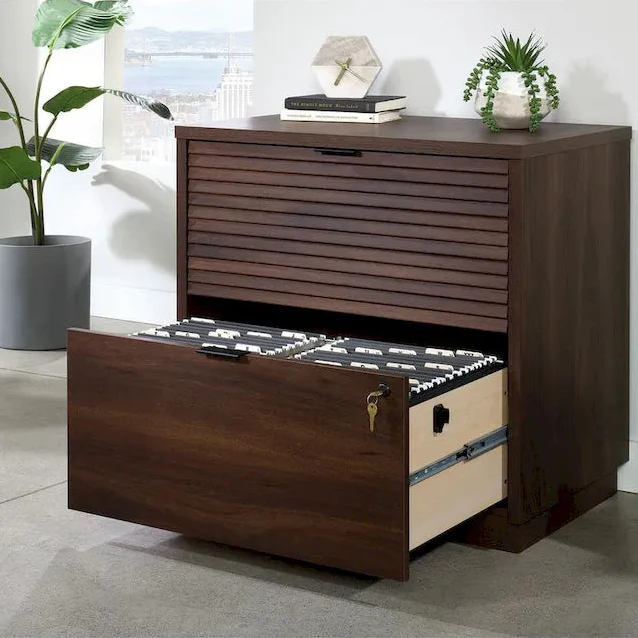 Spiced Mahogany 2-Drawer Lateral File Cabinet with Lock