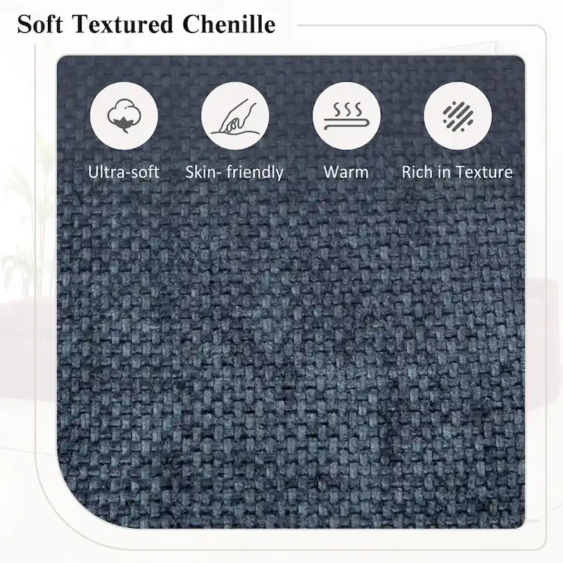 L-Shaped Reversible Sectional Sofa Chenille Fabric Couch Chaise