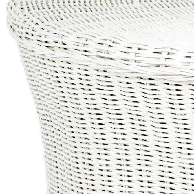 Dark Brown Wicker Ottoman