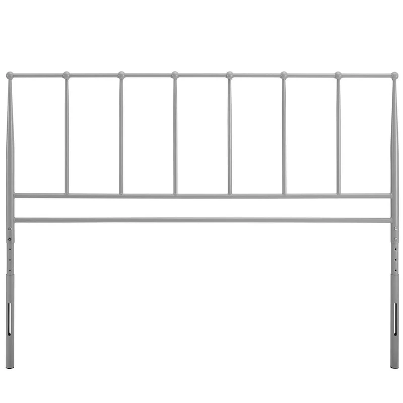 White / Gray / Brown Spindle Queen Headboard, Adjustable Height