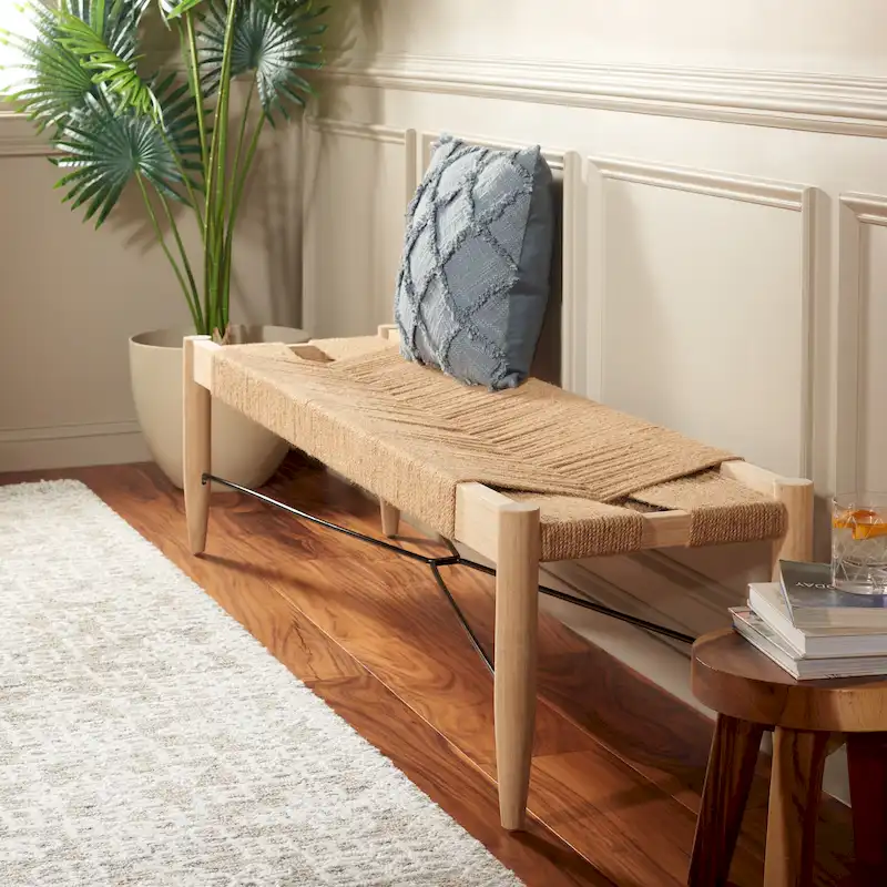 Manuela Jute Bench - 64W x 16.75D x 16H