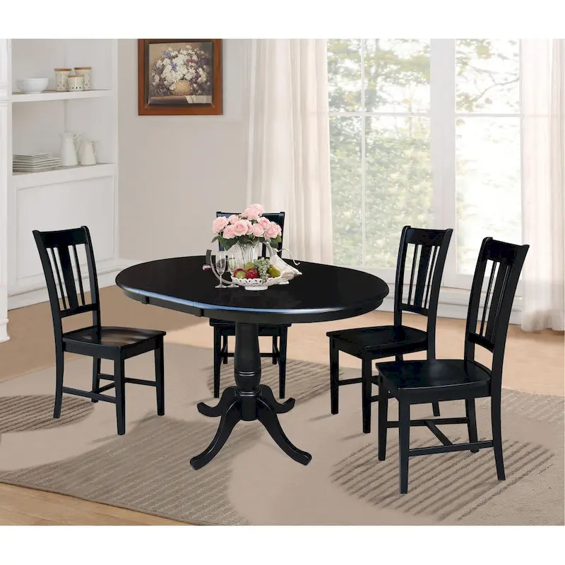 36 Round Extension Dining Table With 4 San Remo Chairs