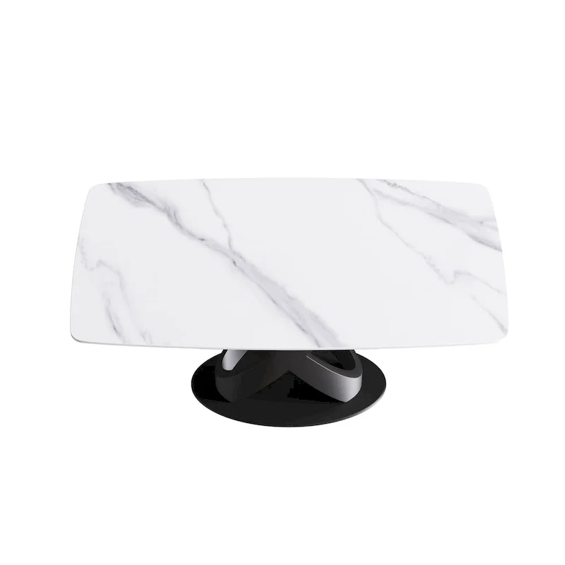 63 inch Modern White Rectangular Dining Table