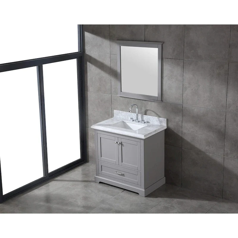 Mareo 36  Solid Wood Bathroom Vanity Set