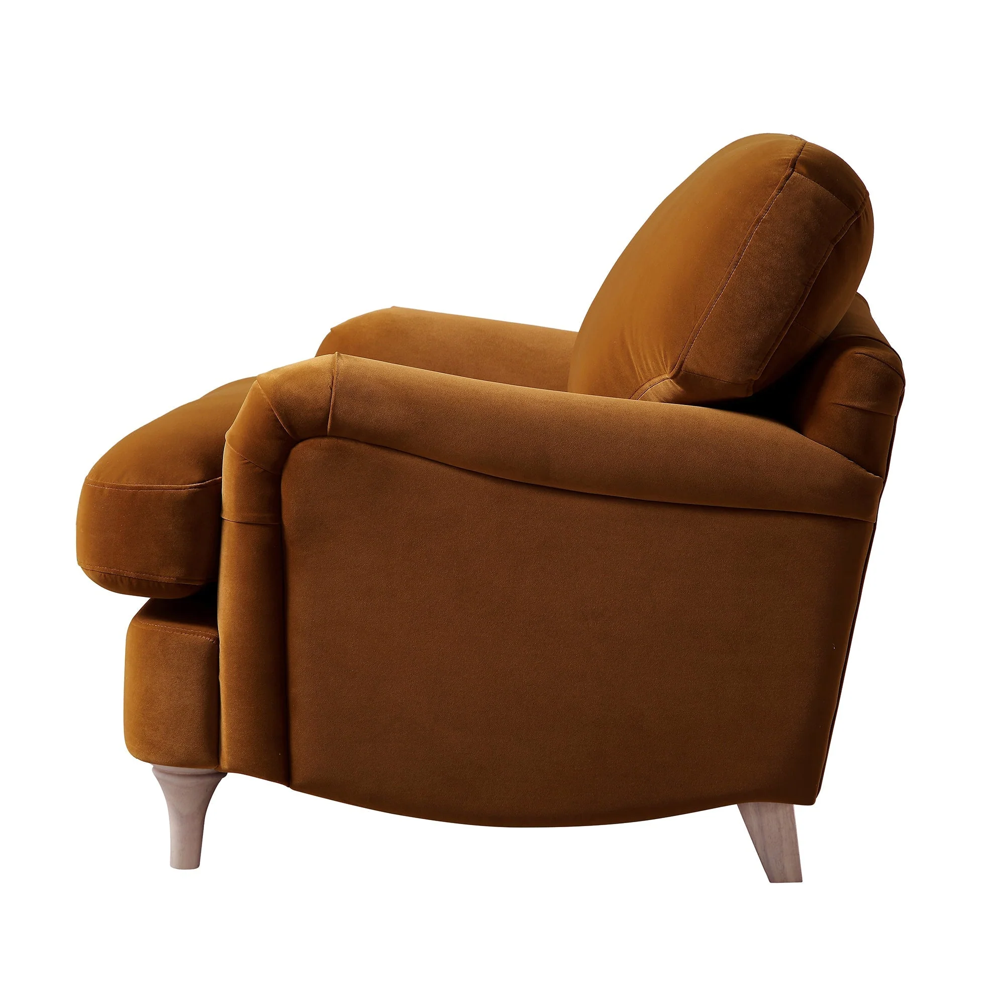 Cinnamon Velvet Sofa, 1-Seater