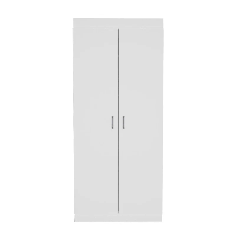 White Tall Storage Cabinet with Adjustable Shelves