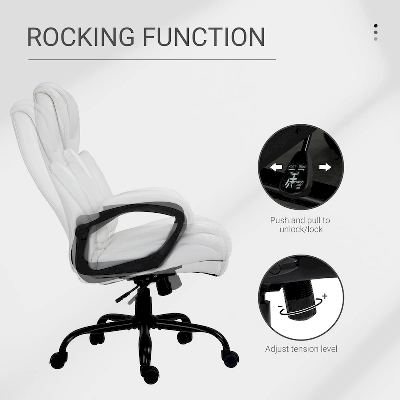 Vinsetto Big and Tall Executive Office Chair 400lbs Computer Desk Chair with High Back PU Leather Ergonomic Upholstery