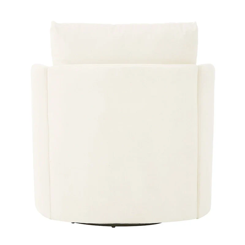 360 Swivel Chair, 29.9 Accent Barrel Armchair, Upholstered Swivel Sofa Chair with Curved Design