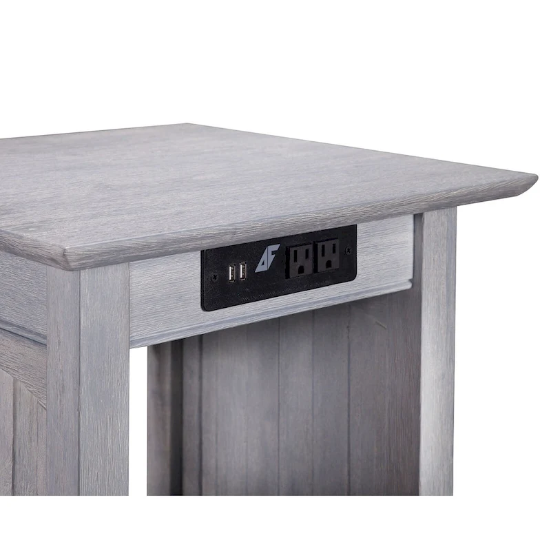 AFI Nantucket End Table with Built-in Charger in Driftwood