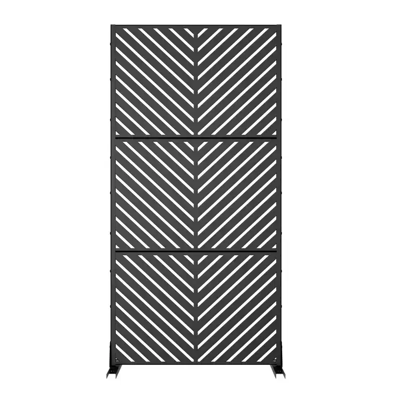 Parallel Black Metal Outdoor Private Screen