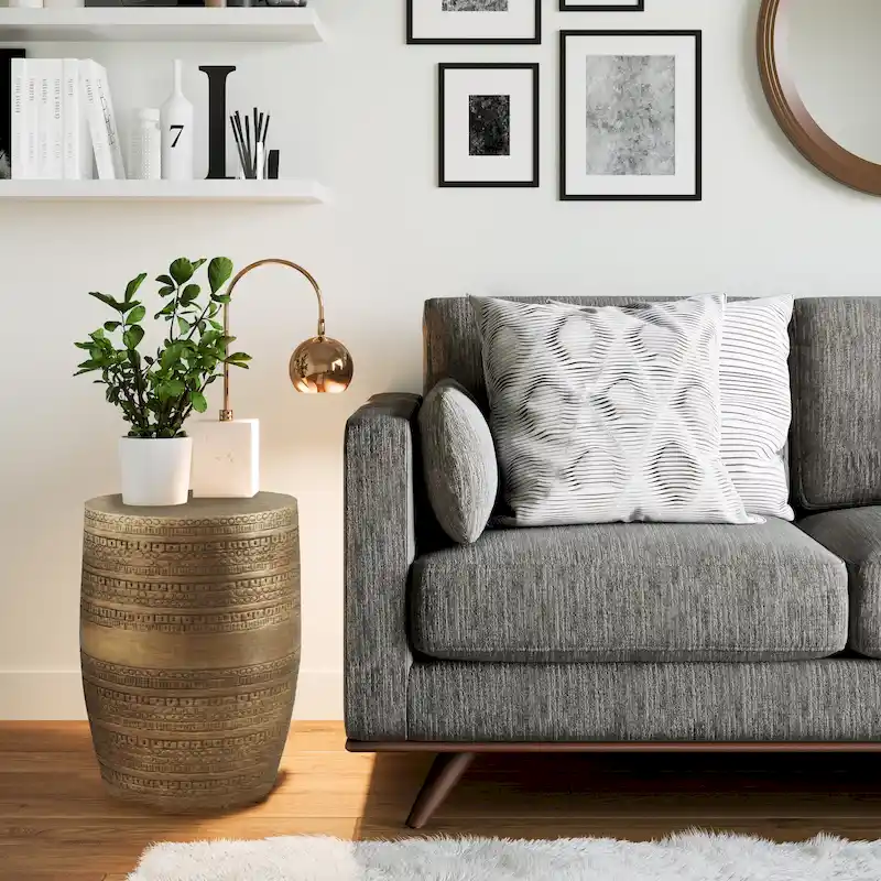 WYNDENHALL Jean 15  Wide Tribal Pattern Metal Accent Table & Assembled - 15 w x 15  d x 20  h