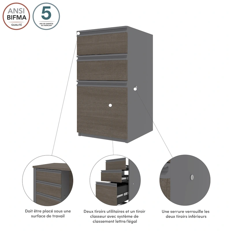 Bestar Prestige 16W Add-On Pedestal by Bestar.