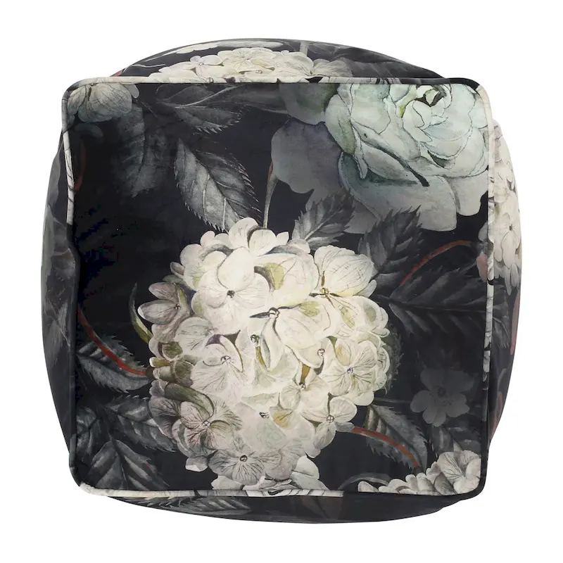 Reigle Traditional Medium Fabric Flower Print Cube Pouf by Christopher Knight Home