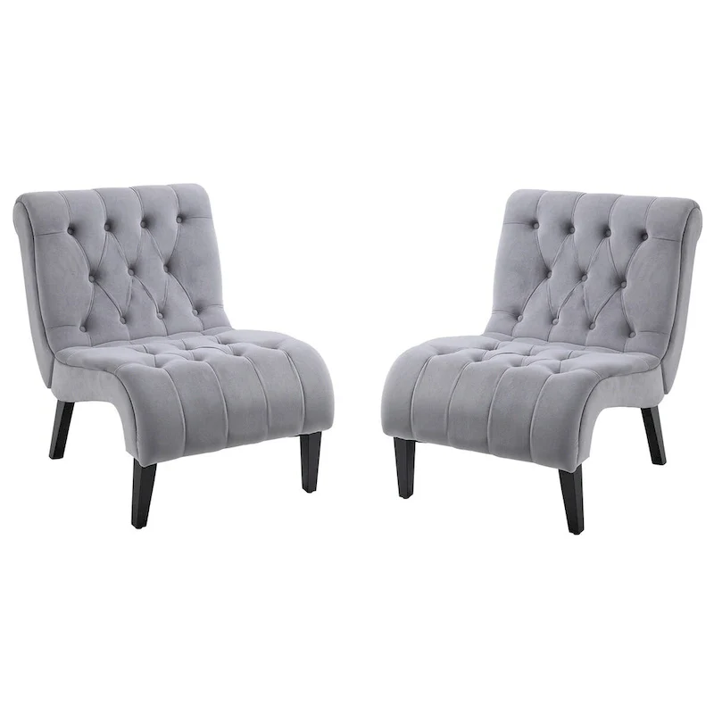 Set of 2 Armless Accent Upholstered Lounge Chair