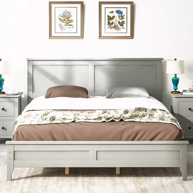 Solid Wood Queen Platform Bed