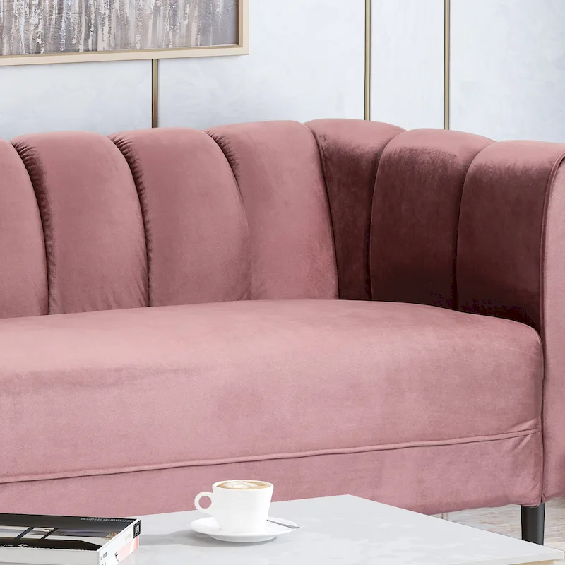 Bobran Modern Velvet 3-seat Sofa by Christopher Knight Home - 30.00 D x 83.25 W x 30.25 H