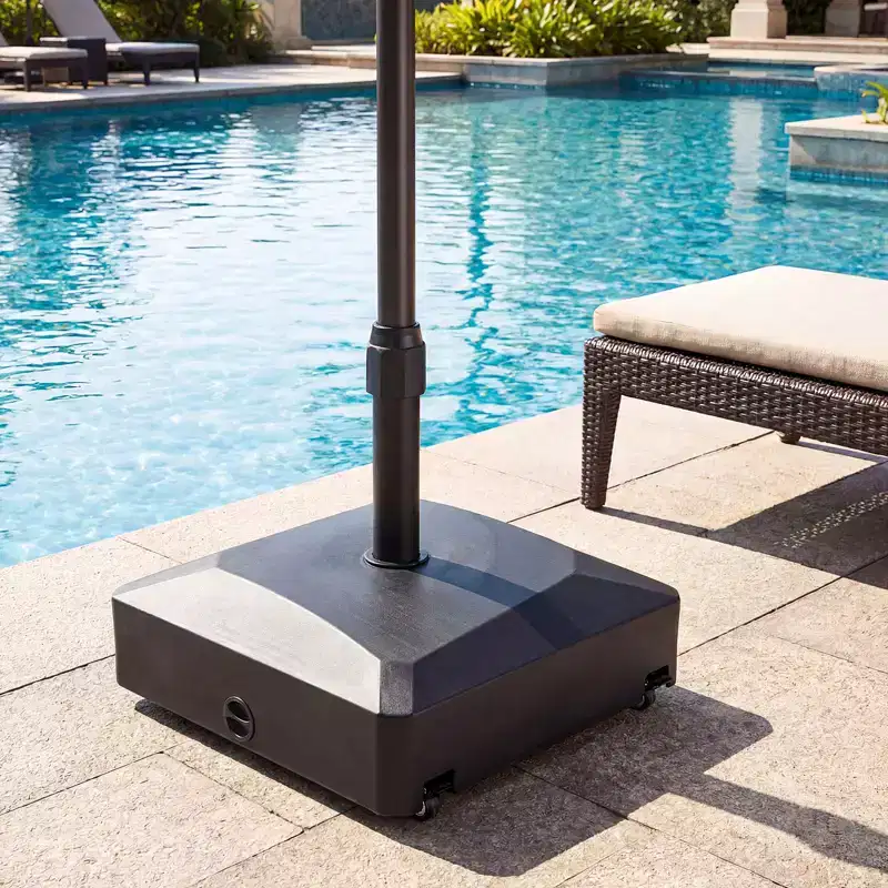 Costway 176 LBS Mobile Fillable Patio Umbrella Base with 4 Wheels 2 Locks for 1.4-1.9 Pole