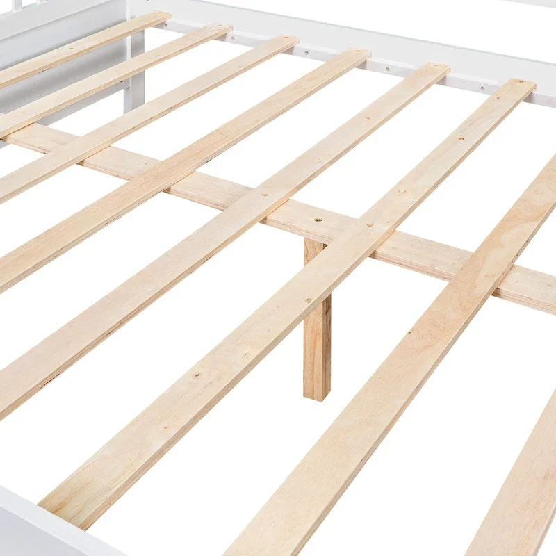 Full Solid Wood Daybed with Backrest & Armrest