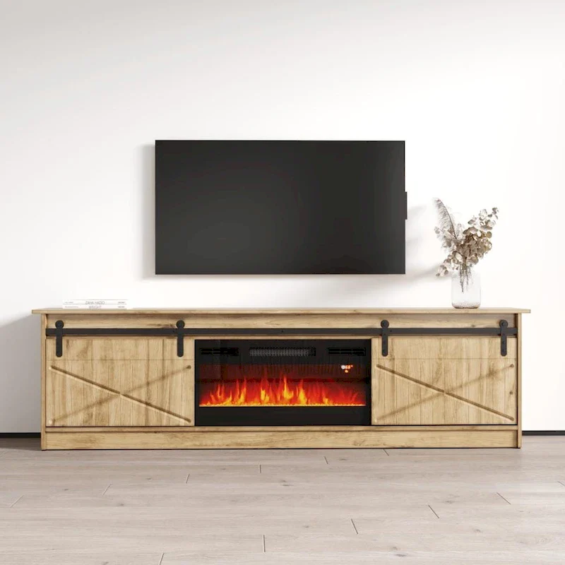 Granero BL-EF Electric Fireplace 79 TV Stand