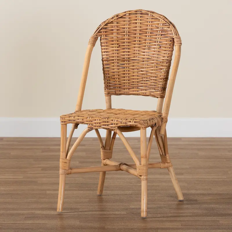 Neola Modern Bohemian Natural Rattan Dining Chair