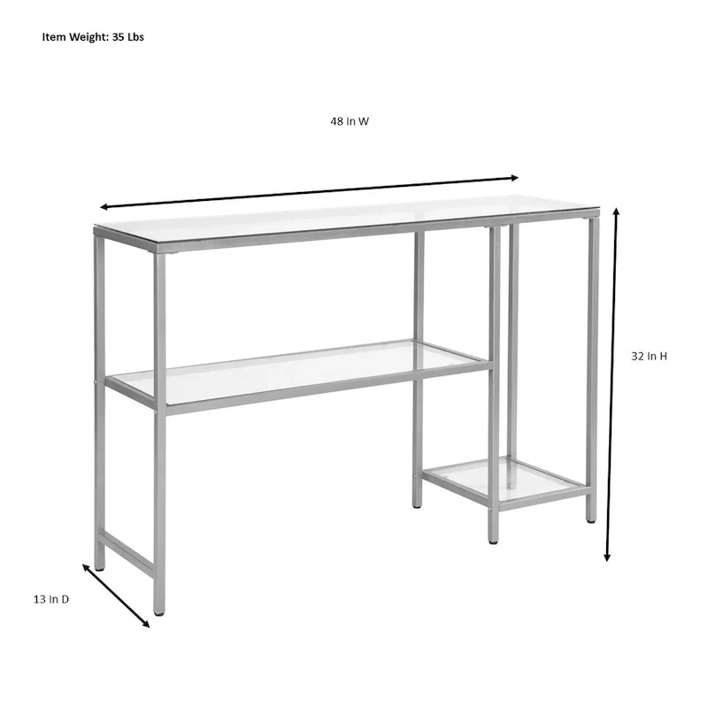 Carolina Living Rayna Console Table with Shelves - Gold
