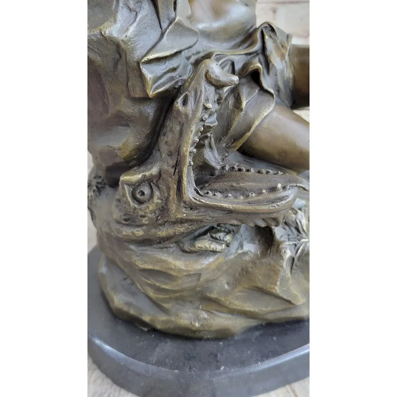 Andromeda Princess Prisoner Of Dragon Bound Girl Bronze Statue Sculpture 17 Inches X 11 Inches