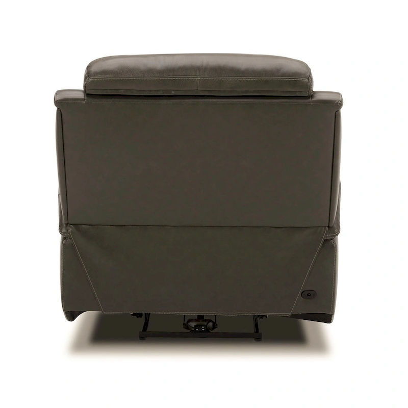 Bentley Leather Power Recliner - Graphite Grey Upholstered Arm Chair