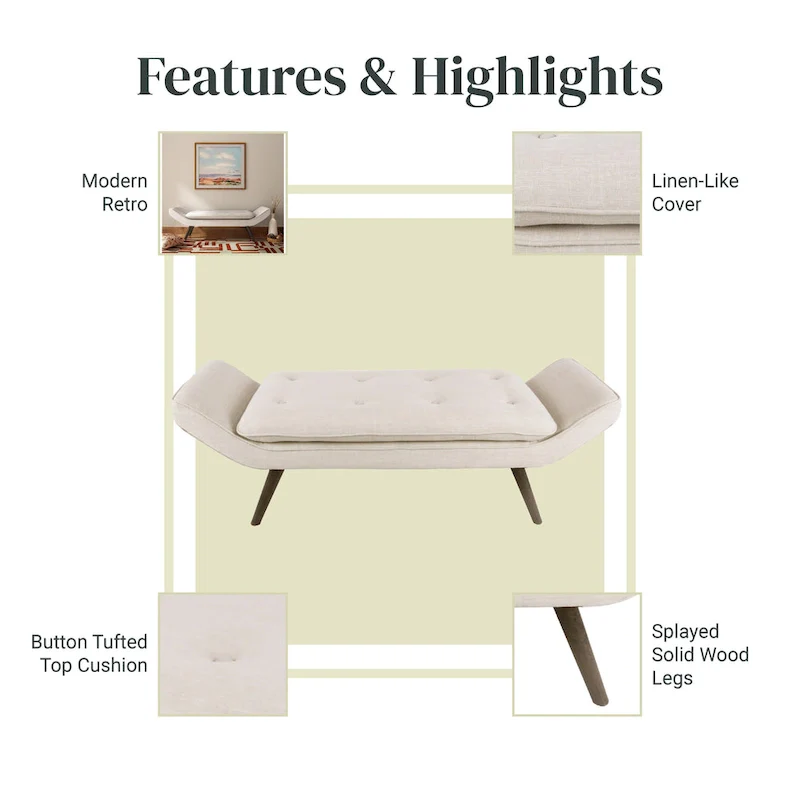 Newcastle Fabric Tufted Bench