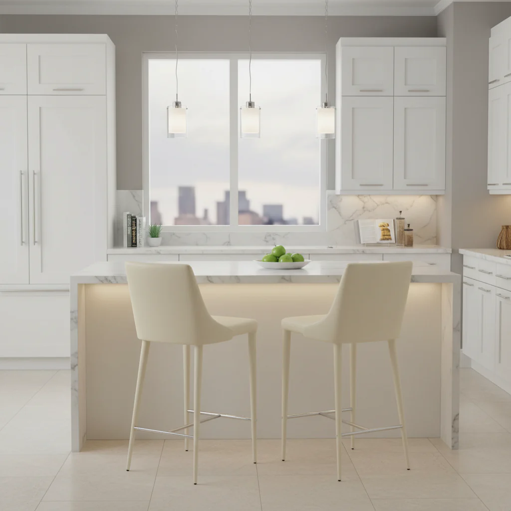 26-inch White Counter Stool (Set of 2) - 22.9  x 18.9  x 37.4  - 23Wx19Dx37H