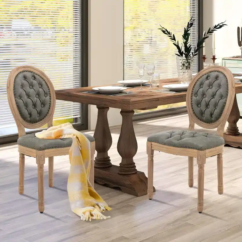 French Dining Chair with Nailhead Trim Set of 4