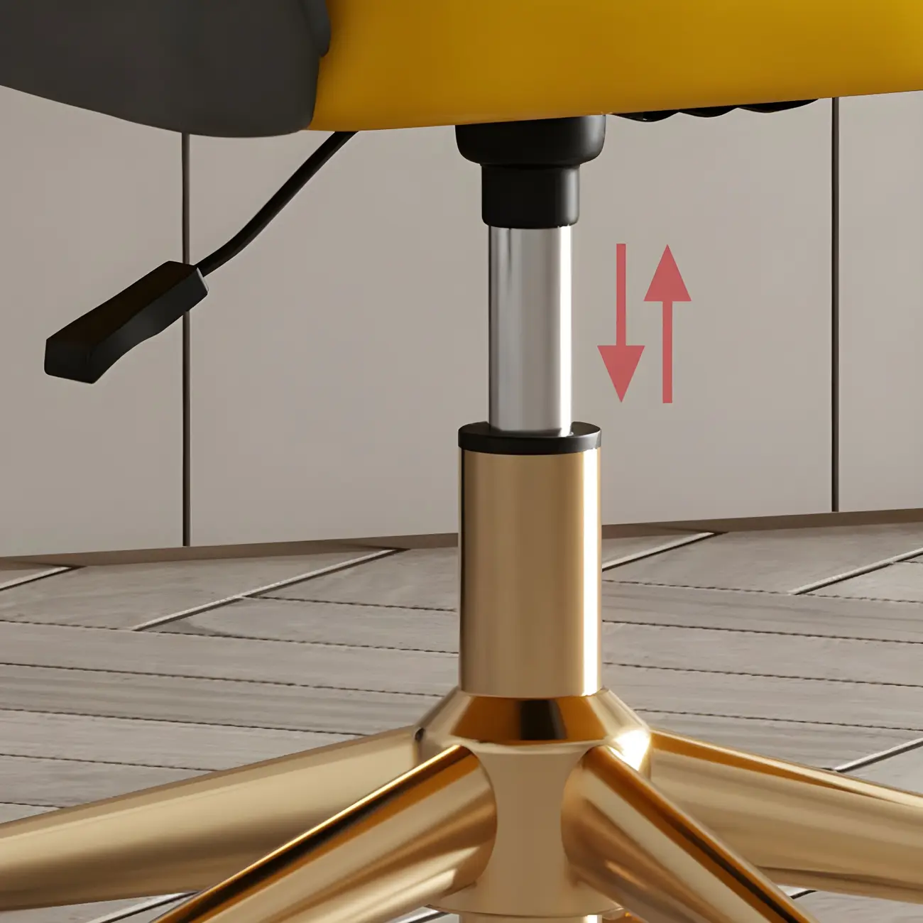 Modern Yellow Leather Swivel Office Chair