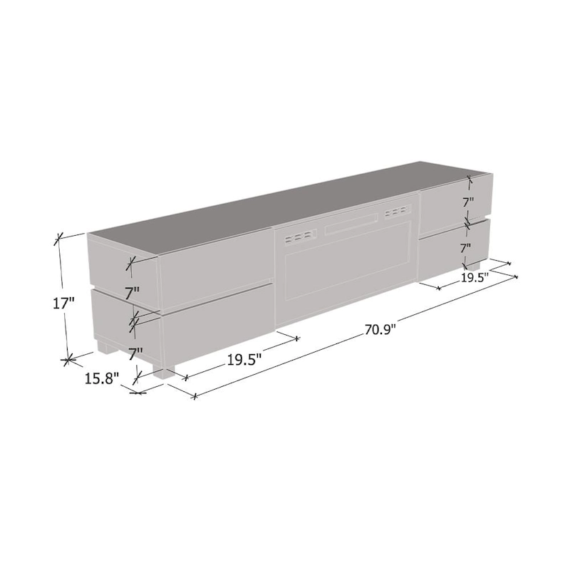 Bono 01 BL-EF Fireplace TV Stand