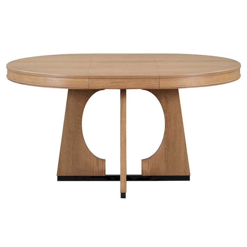 5-Piece Rustic Functional Dining Set, 1 Extendable Table with a 16-inch Leaf and 4 Upholstered Chairs