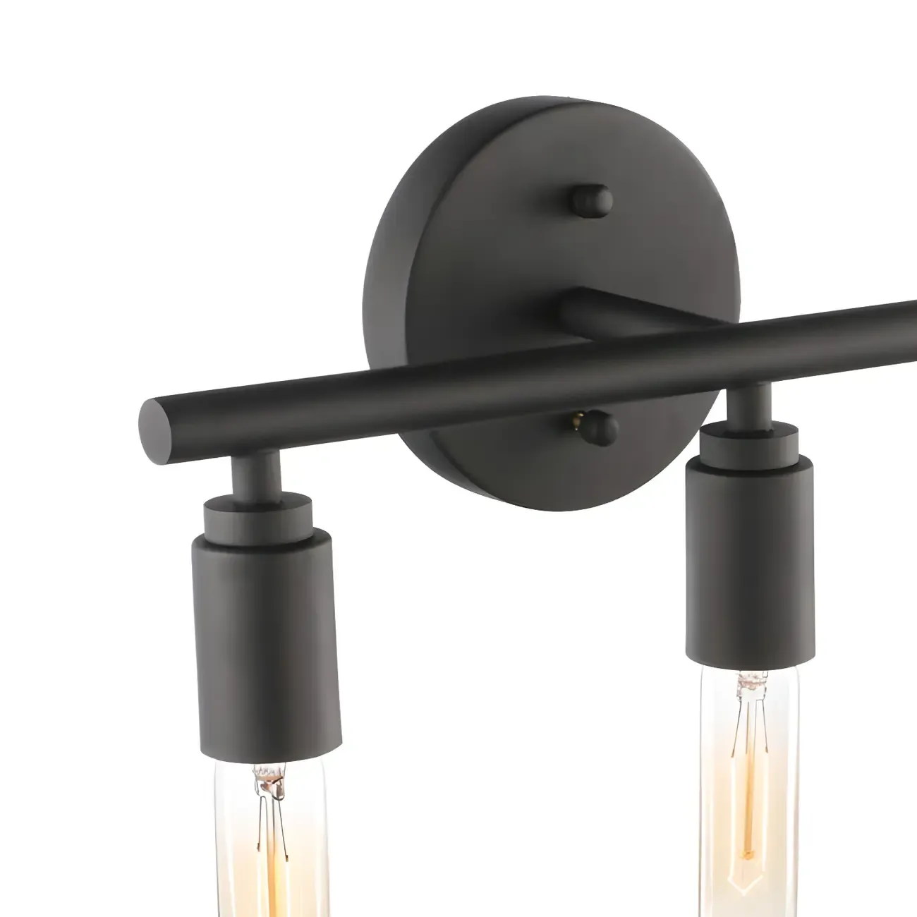 Industrial 3 Black Head Vanity Light with Bulb Shade